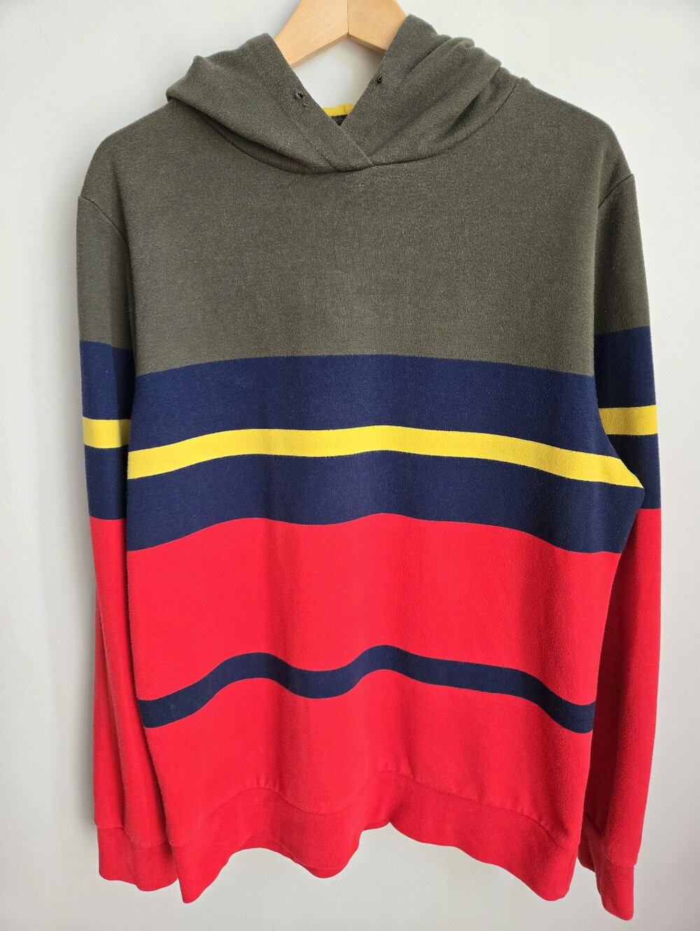 Le31 By SIMONS Olive, Navy, Yellow & Red Crewneck Hoodie